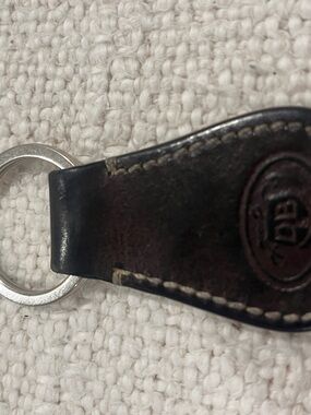 Dooney & Bourke Brown Leather Key Fob with Logo